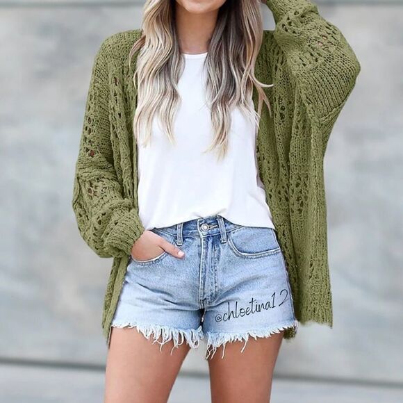 NEW Oversized Hollow Out Cardigan Sweater - Picture 4 of 10